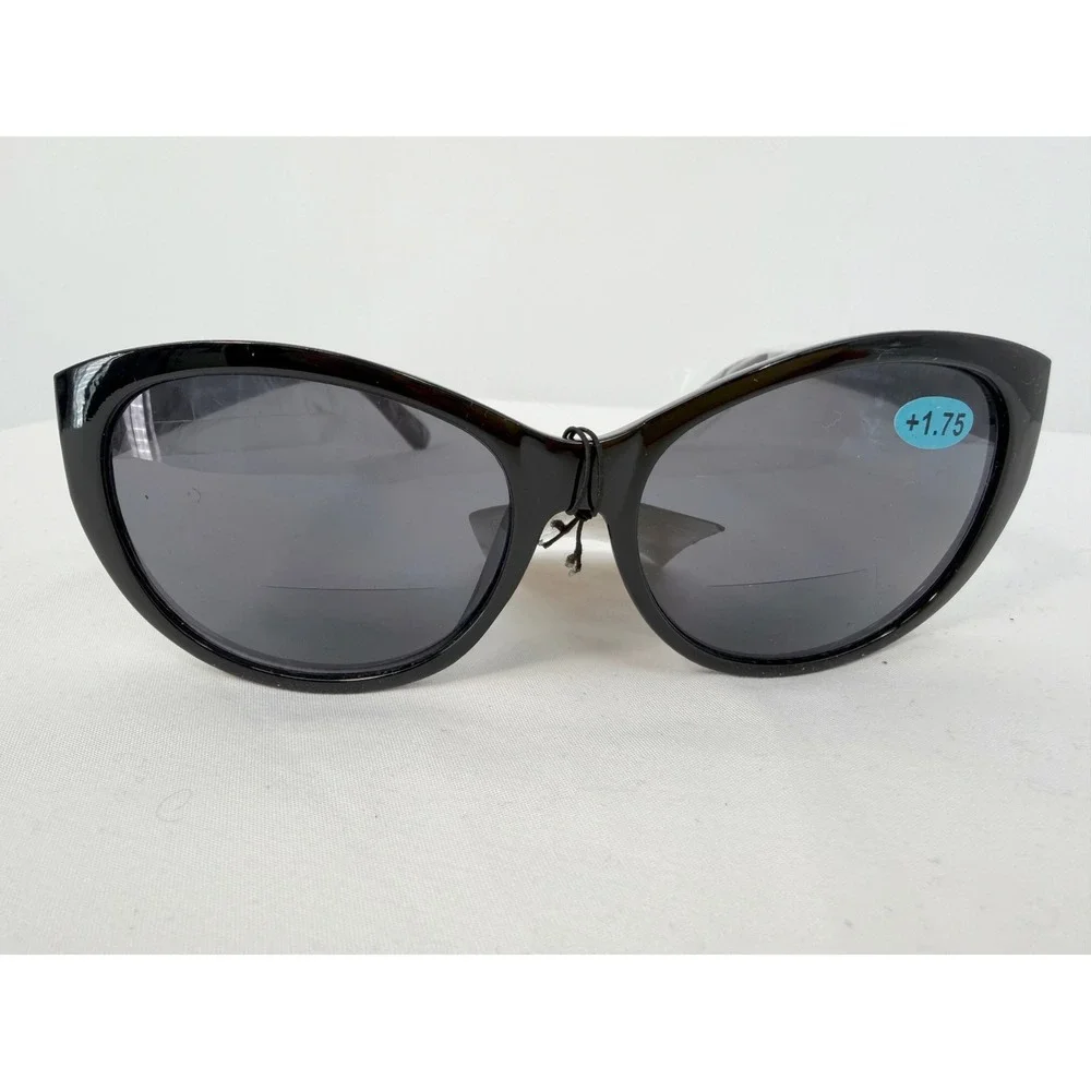 Vision World Black Cat Eye Bifocal Sunglasses Readers +1.75 UV Protection 104-49